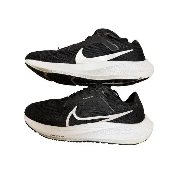 Nike Air Zoom Pegasus 40 Running Shoes Black White Women's 7.5 GUC - Picture 5 of 8